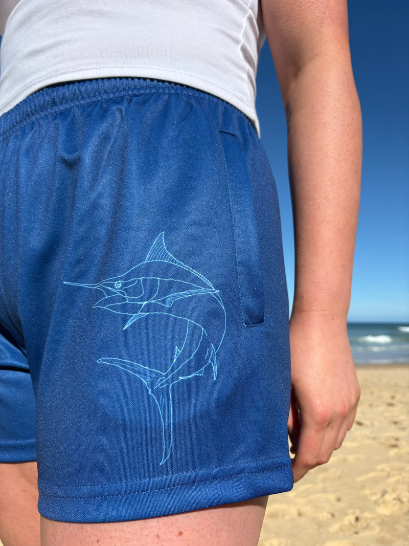 Marlin Blue Footy Shorts