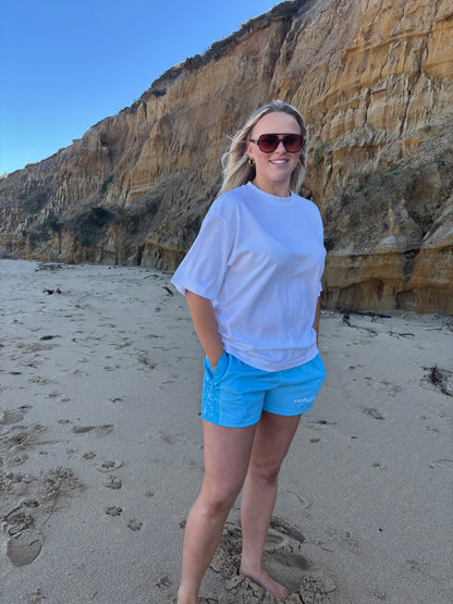 Hibiscus Reef Blue Footy Shorts